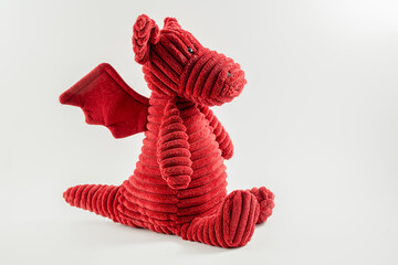 Kids cuddly soft Mythical Welsh Red Dragon toy with wings