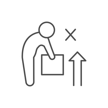 Correct Object Lifting Line Icon