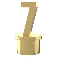 Number Gold 3D Render