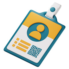 id card 3d icon illustration