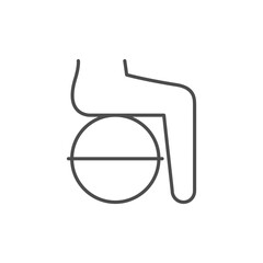 Sitting on ball line icon