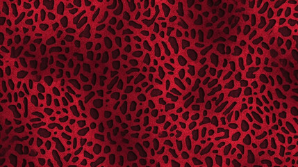 Obraz premium Red Animal Print Wallpaper or Background Pattern - Leopard Dots and Stripes - Generative AI