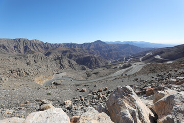 Rugged mountains road