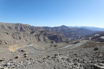Rugged mountains road