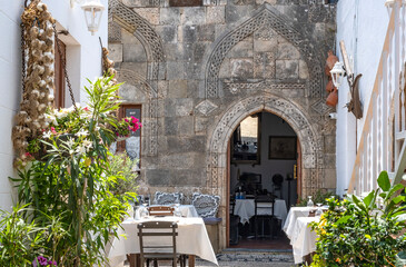 An Outdoor Area of a Fine Dining Restaurant in Lindos Rhodes Greece
