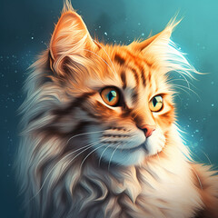 portrait of a cat, Generative AI