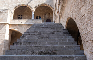 Naklejka premium Interior of The Palace of the Grand Master of the Knights of Rhodes Greece 