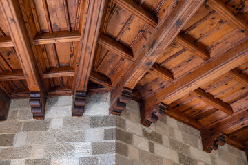 The Beautiful Wooden Ceiling of Palace of Grand Master of the Knights of Rhodes Greece