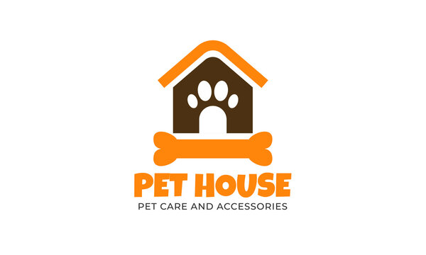Pet house logo vector design. Usable for pet store, shelter, and pet shop logo