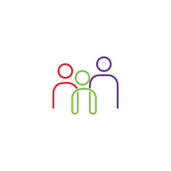 Dad, mom, child.Family.Vector linear icon isolated on white background.