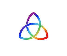 LGBTQ Triqueta Symbol in Rainbow Colors