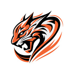Vector abstract tiger logo isolated on white