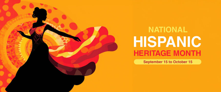 National Hispanic heritage month. Banner. Spanish culture celebration.
