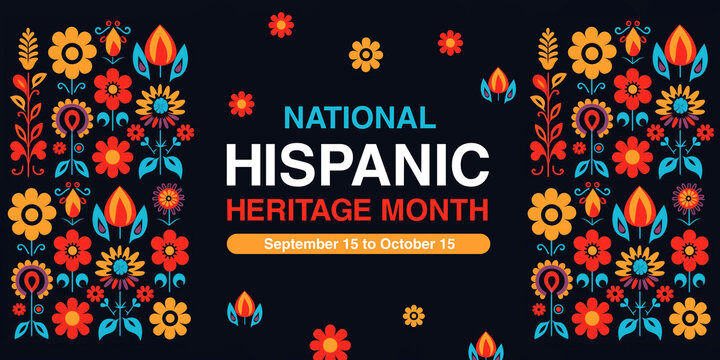 National Hispanic heritage month. Banner. Spanish culture celebration.