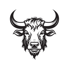 Bull head vector illustration. isolated on white background