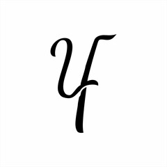 U F, Y F vintage letter logo vector design.