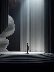 Minimalist and surreal stage designs, created with AI Generative Technology
