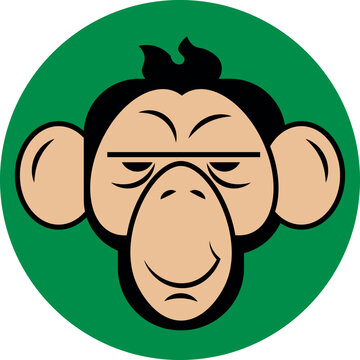 monkey face, vector icon, chimpamzee head logo
