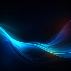 Fototapeta na wymiar Abstract blue colors gradient shiny wave on noise black background Generative ai