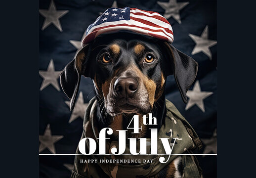 Independence Day Post Layout With Generative Ai and Dog Soldier
