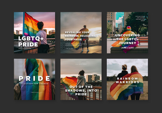 LGBTQ+ Layouts For Social Media With Generative Ai and White Typography