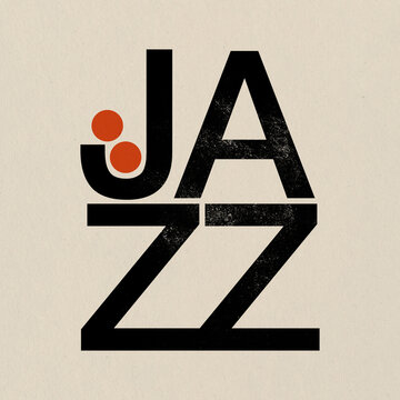 Swiss-Inspired Vintage Jazz: 50s Typography Playful Design, Mid-century modern, retro, Graphic Design with Geometric elements