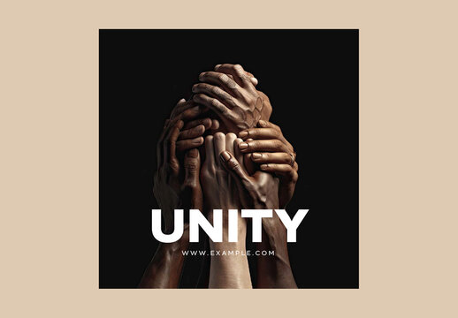 Social Media Layout With Holding Hands Imagery and Generative Ai