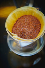 Drip coffee in a cafe