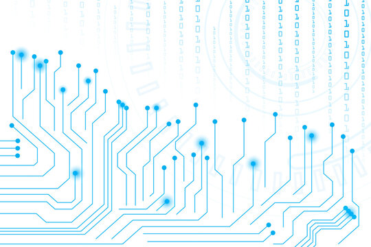 digital circuit lines on binary coding futuristic innovation. numbering protection technology abstract background.