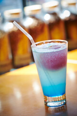 cocktail with ice, ice drink in cup