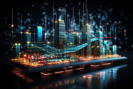 floating digital charts displaying real-time data of various cryptocurrencies Generative AI