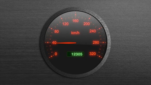 Animation video speedometer with wall background