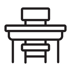 school desk line icon