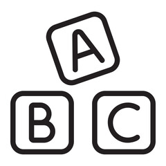 abc block line icon