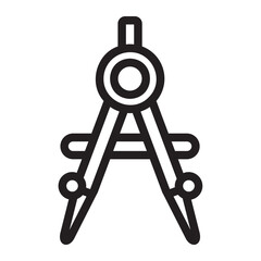 drawing compass line icon