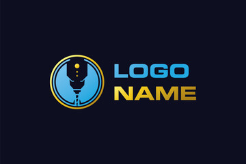 Creative logo design designated to a CNC, welding or 3D printing industry. This logo design depicts a 3d printer, a drill or a laser. 
