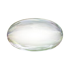 Realistic soap bubble water droplet or glass oval in 3d rendering