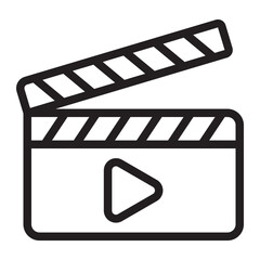 clapperboard line icon