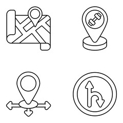 Pack of Gps Linear Icons 