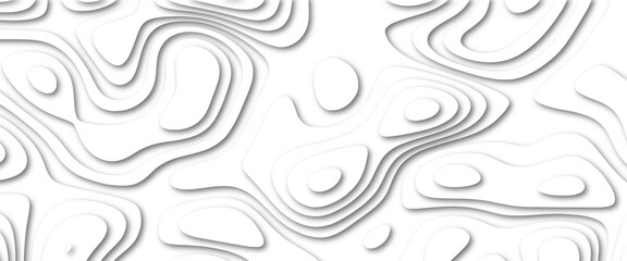 Abstract wavy line paper cut white background. Abstract realistic papercut decoration textured with wavy layers.  Abstract modern white background paper cut style