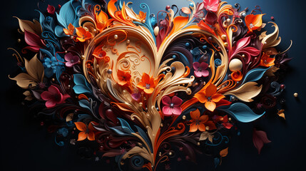 an artistic and colorful heart concept, Generative AI