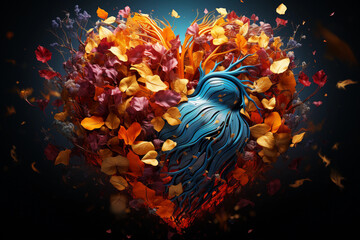 an artistic and colorful heart concept, Generative AI