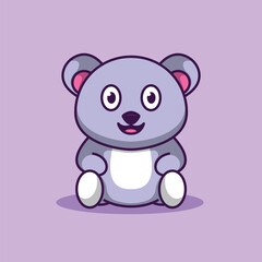 Naklejka premium Cute kaola cartoon sitting vector illustration