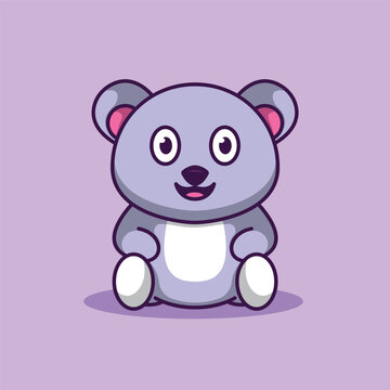 Cute kaola cartoon sitting vector illustration