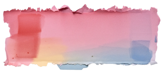 A strip of torn watercolor paper. Isolated on transparent background. KI.