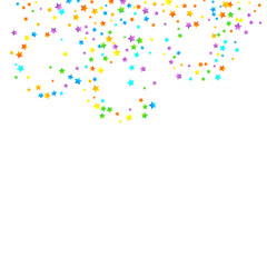 Rainbow Festive Confetti. Carnival Star Falling.