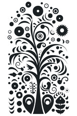 stylized plant vector silhouette. Minimalism art. Modern decor.