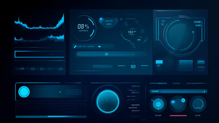 User interface, Technological style, Blue design
