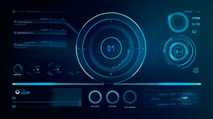 User interface, Technological style, Blue design
