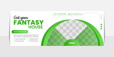 Home sale facebook cover photo and web banner for real estate sale business template